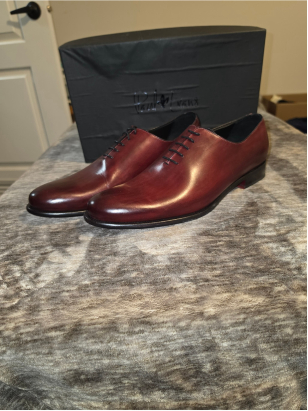 Paul Evans Martin Wholecut Oxblood Leather Dress Shoes Italy Men’s 9.5 Box